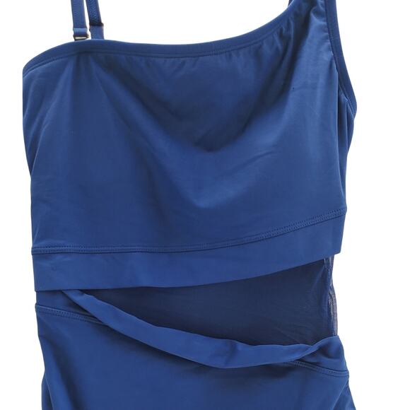 Blue ROD BE AT TIE NAVY MESH SWIMSUIT, SIZE 4 - Picture 3 of 8